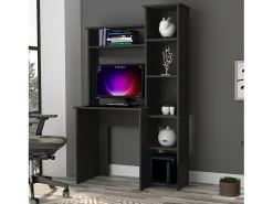 Secretária Versailles com prateleira , 162.30 cm X 98.29 cm X 45.21 cm , Preto