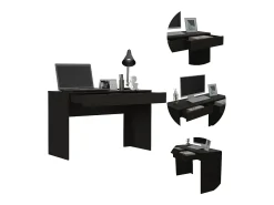 Secretária Versailles com prateleira , 162.30 cm X 98.29 cm X 45.21 cm , Preto