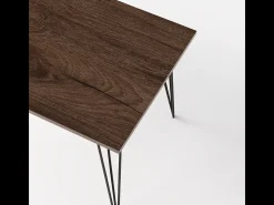 Secretária VOSS 138 x 68 cm para escritório, gabinete, estúdio Carvalho Chocolate
