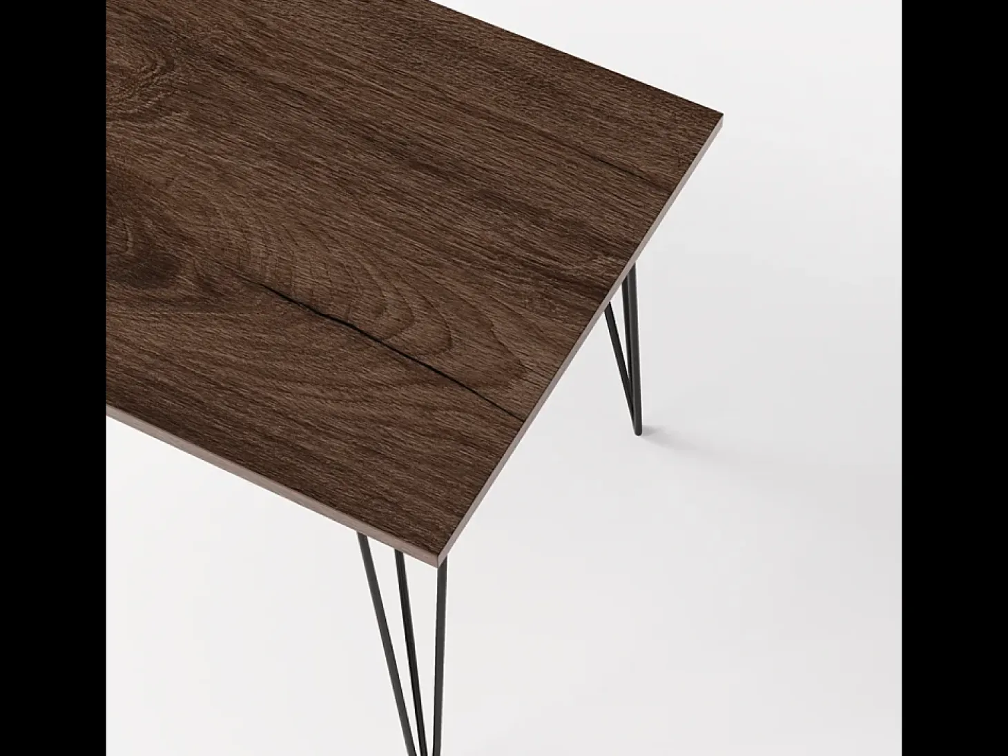Secretária VOSS 138 x 68 cm para escritório, gabinete, estúdio Carvalho Chocolate