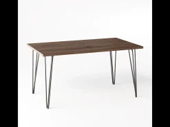 Secretária VOSS 138 x 68 cm para escritório, gabinete, estúdio Carvalho Chocolate