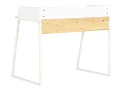 Secretária 90x60x88 cm branco e carvalho