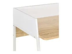 Secretária 90x60x88 cm branco e carvalho