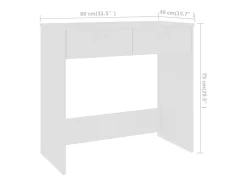 Secretária 80x40x75 cm derivados de madeira branco