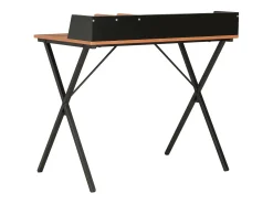 Secretária 80x50x84 cm preto e castanho