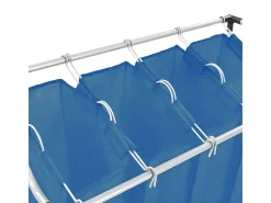 Separador de Roupa Suja com 4 Sacos em Aço Azul para Organização Prática