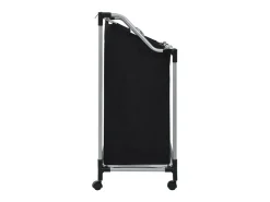 Separador de Roupa Suja com 3 Sacos em Aço Preto - Organização Prática