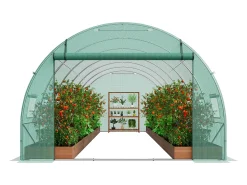 Serra Túnel SucceBuy 590x295x198 cm, Serra Túnel de Chão Plano, Quadro em Aço Galvanizado, Verde