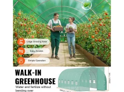 Serra Túnel SucceBuy 590x295x225 cm, Serra para Jardineiro Exterior, Quadro em Aço Galvanizado, Verde