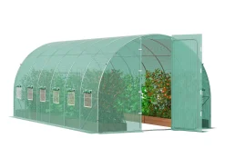 Serra Túnel SucceBuy 590x295x225 cm, Serra para Jardineiro Exterior, Quadro em Aço Galvanizado, Verde