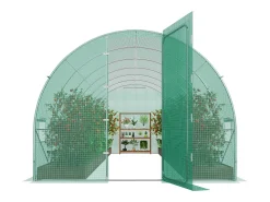 Serra Túnel SucceBuy 590x295x225 cm, Serra para Jardineiro Exterior, Quadro em Aço Galvanizado, Verde