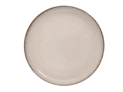 Serviço de louça, rasos, fundos, em porcelana 18 peças cor creme - SANCHA