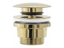 Set Lavatório De Apoio Rea Sofia White + Torneira Alta Lungo Gold High + Rolha Universal Gold