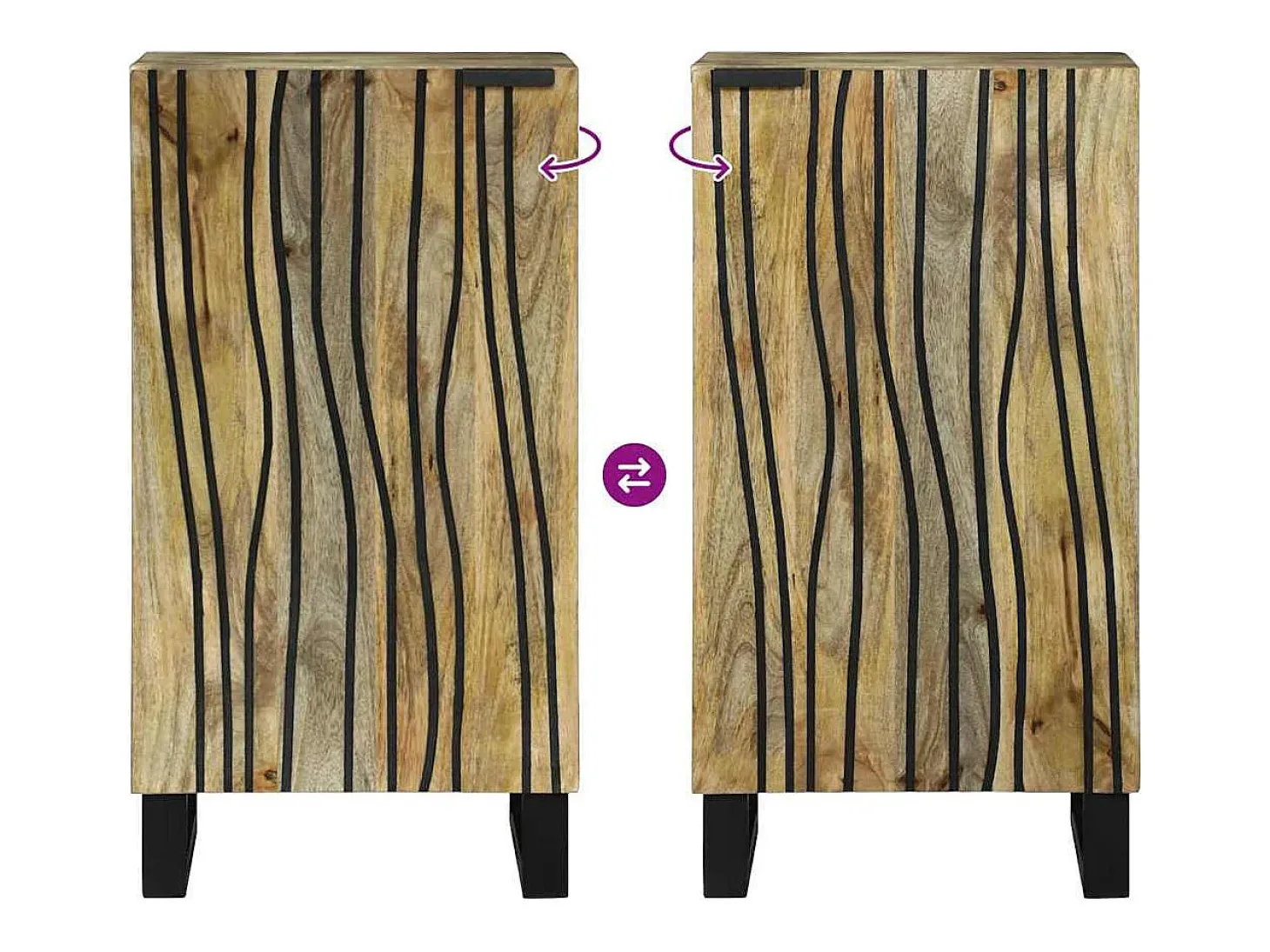 Sideboard Castanho 40 x 33 x 75 cm Madeira de mangueira maciça