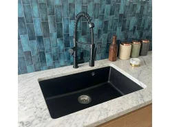 Sierra Pia com 1 cuba grande 76x50 em resina preta Essebagno