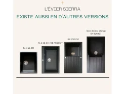 Sierra Pia com 1 cuba grande 76x50 em resina preta Essebagno
