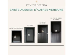 Sierra Pia com 1 cuba 54x44 em resina preta Essebagno