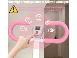 Simulador de escadas com 3 níveis de resistência ajustável - Branco e rosa