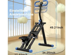 Simulador de escadas com 3 níveis de resistência ajustável - Preto