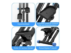 Simulador de escadas com 3 níveis de resistência ajustável - Preto