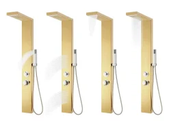Sistema de painel de chuveiro para banheiro em aço inoxidável 130 cm acabamento dourado 02_0003110