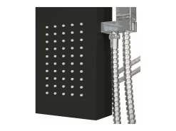 Sistema de painel de chuveiro sistema de painel de banheiro misturador de chuveiro chuveiro de teto jato de banheira para uso interno alumínio preto 02_0003120