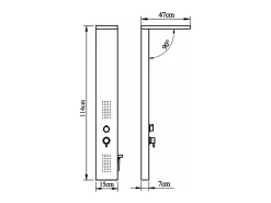 Sistema de painéis de chuveiro em alumínio e plástico para banheiro interno 114 cm branco 02_0003117