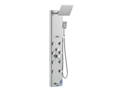 Sistema de Torre de Painel de Duche SucceBuy, 6 Modos, Exibição Digital, Aço Inoxidável, Efeito de Chuva
