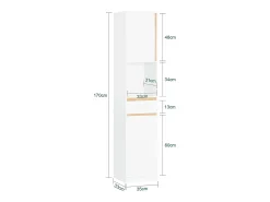 SoBuy armário alto de banheiro, armário alto para banheiro, armário de banheiro BZR80-W