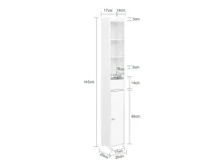 SoBuy Armário Alto para Casa de Banho com Porta e Gaveta, Economizador de Espaço