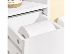 SoBuy Armário Alto para Casa de Banho com Porta e Gaveta, Economizador de Espaço