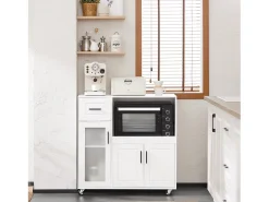 SoBuy armário com rodas, armário de cozinha, carrinho de cozinha FSB78-W