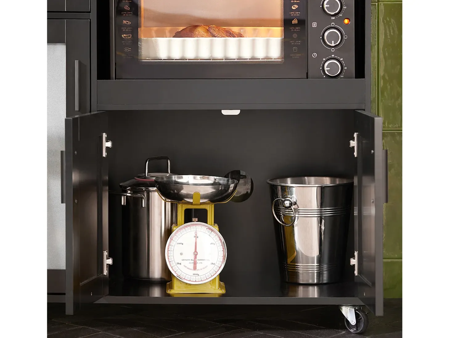 SoBuy armário com rodas, armário de cozinha, carrinho de cozinha FSB78-SCH