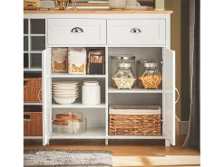 SoBuy armário de cozinha, carrinho de cozinha, carrinho de cozinha com rodas KNL05-W