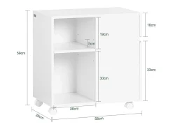 SoBuy armário de impressora, Armário para impressora, carrinho de livros ASK05-W