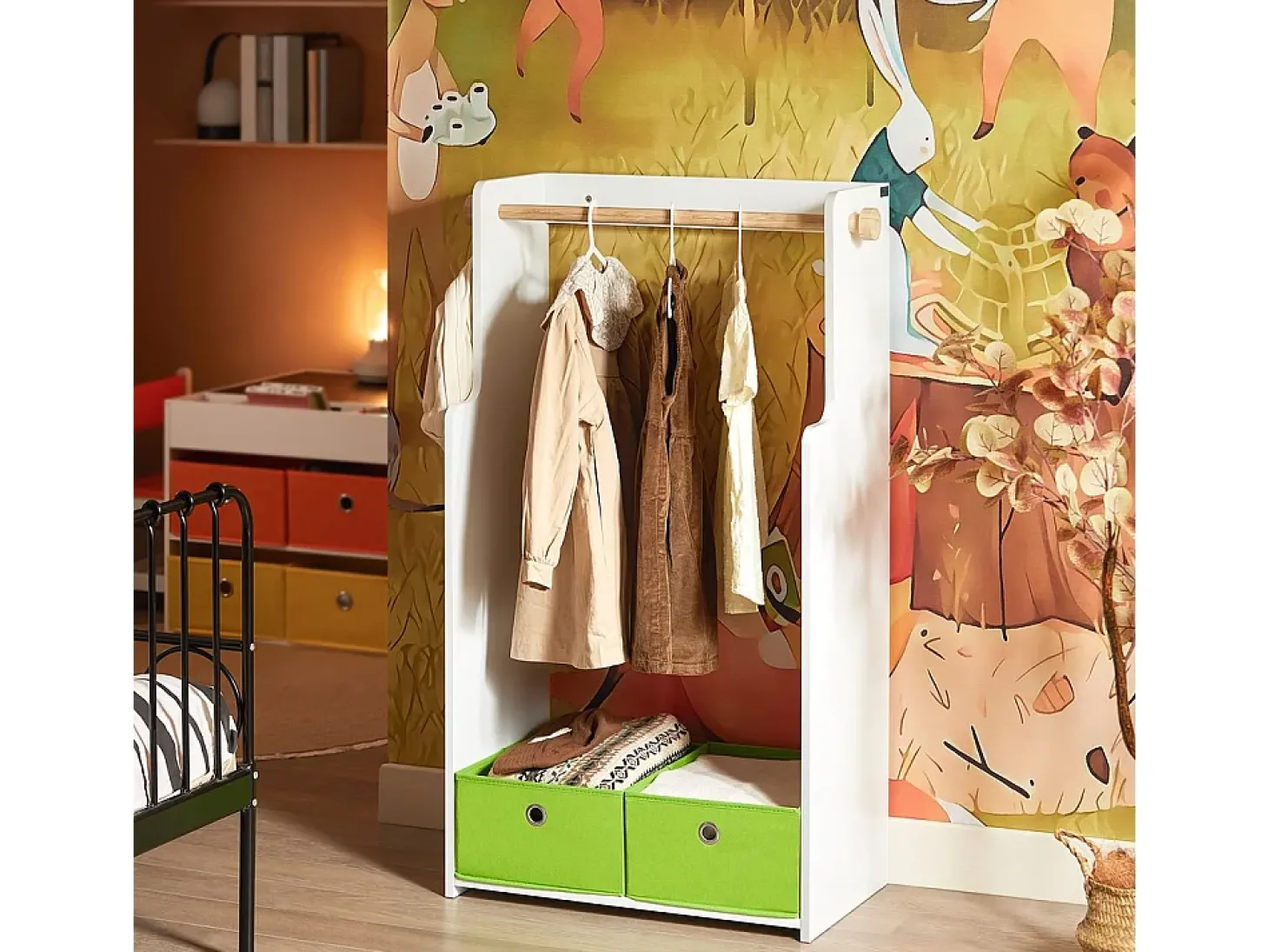 SoBuy Armário Infantil Multifuncional com Prateleiras para Livros Branco