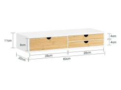 SoBuy Base de tela com gaveta, elevador de tela de escritório, elevador para monitor de mesa BBF11-WN