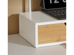 SoBuy Base de tela com gaveta, elevador de tela de escritório, elevador para monitor de mesa BBF11-WN