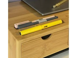 SoBuy Base de tela com gaveta, elevador de tela de escritório, elevador para monitor de mesa BBF03-N