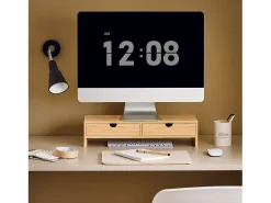 SoBuy Base de tela com gaveta, elevador de tela de escritório, elevador para monitor de mesa FRG198-N