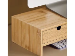 SoBuy Base de tela com gaveta, elevador de tela de escritório, elevador para monitor de mesa FRG198-N