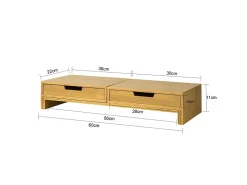 SoBuy Base de tela com gaveta, elevador de tela de escritório, elevador para monitor de mesa BBF04-N