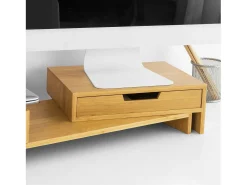 SoBuy Base de tela com gaveta, elevador de tela de escritório, elevador para monitor de mesa BBF04-N