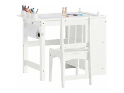 SoBuy borda lego, conjunto de mesa e cadeira para crianças, escritório infantil KMB60-W