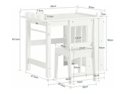 SoBuy borda lego, conjunto de mesa e cadeira para crianças, escritório infantil KMB60-W