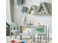 SoBuy borda lego, conjunto de mesa e cadeira para crianças, escritório infantil KMB88-HG