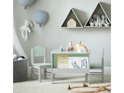 SoBuy borda lego, conjunto de mesa e cadeira para crianças, escritório infantil KMB88-HG