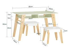 SoBuy borda lego, conjunto de mesa e cadeira para crianças, escritório infantil KMB92-GR