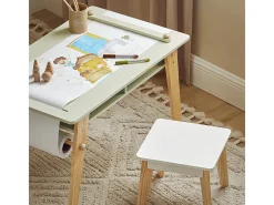 SoBuy borda lego, conjunto de mesa e cadeira para crianças, escritório infantil KMB92-GR