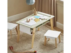 SoBuy borda lego, conjunto de mesa e cadeira para crianças, escritório infantil KMB92-GR